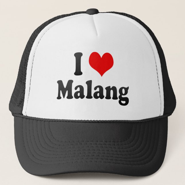 I Love Malang, Indonesia Trucker Hat (Front)
