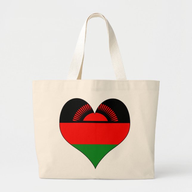 I Love Malawi Large Tote Bag (Front)