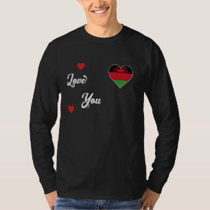 I Love Malawi With Malawian Flag In a Heart Malawi T-Shirt