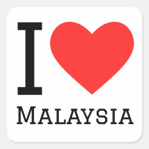 I love Malaysia Square Sticker