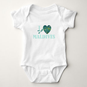 I Love Maldives Baby Bodysuit