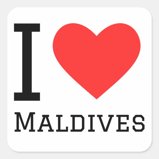 I love maldives square sticker (Front)