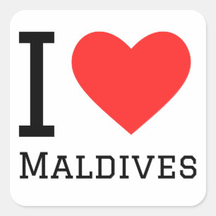 I love maldives square sticker