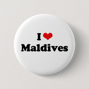 I Love Maldives Tshirt 6 Cm Round Badge