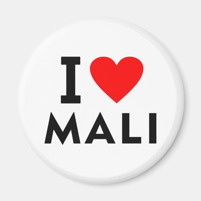 I love Mali country like heart travel tourism Magnet (Front)