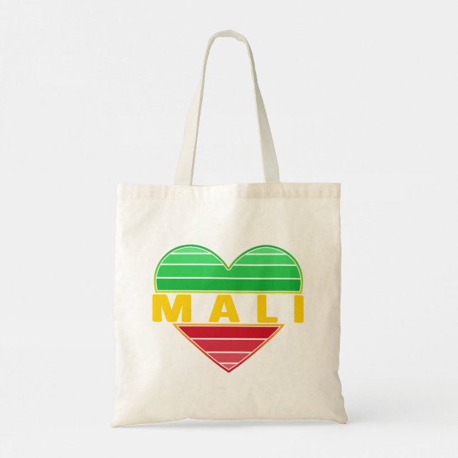 I Love Mali, Malian Heart Tote Bag (Back)