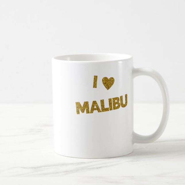 I Love Malibu Sticker  Coffee Mug (Right)