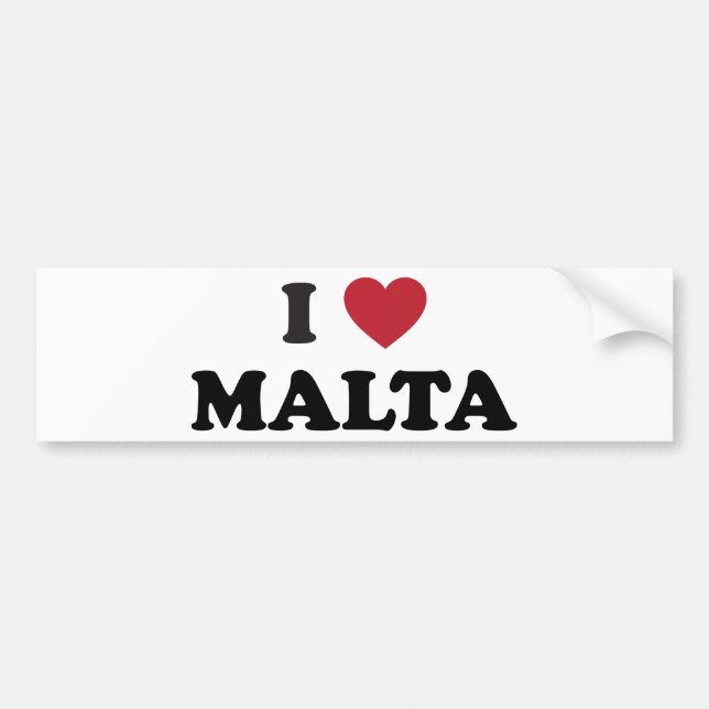 I Love Malta Bumper Sticker (Front)