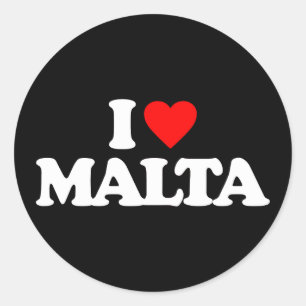 I LOVE MALTA CLASSIC ROUND STICKER