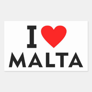 I love Malta country like heart travel tourism Rectangular Sticker