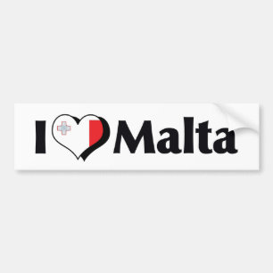 I Love Malta Flag Bumper Sticker
