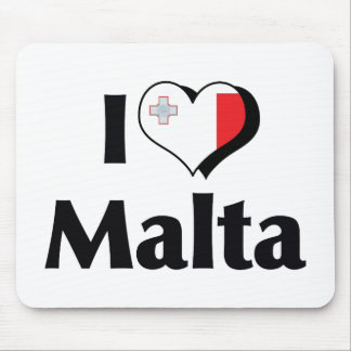 I Love Malta Flag Mouse Pad