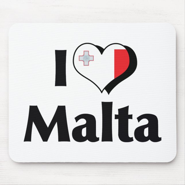 I Love Malta Flag Mouse Pad (Front)