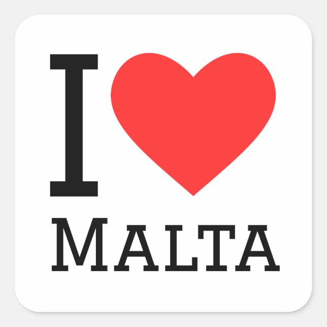 I love Malta square sticker (Front)