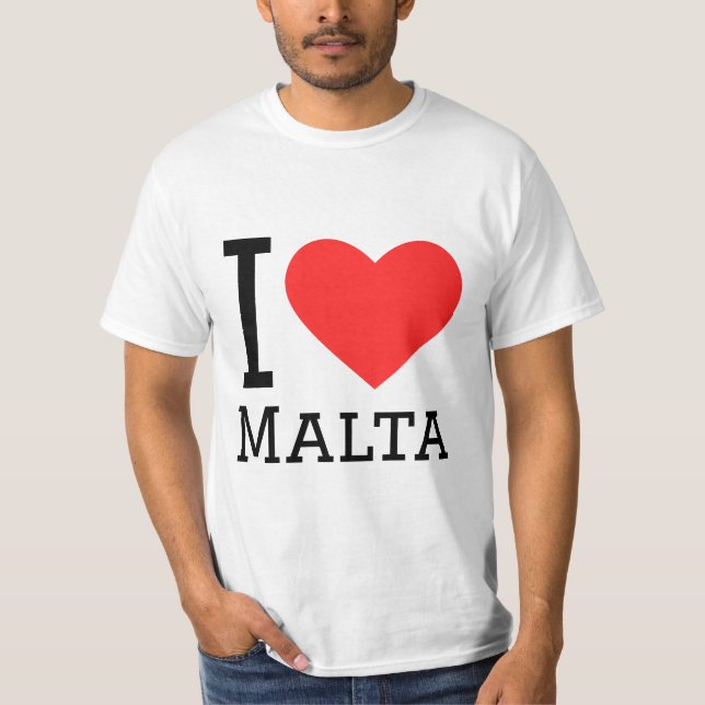 I love Malta square sticker T-Shirt (Front)