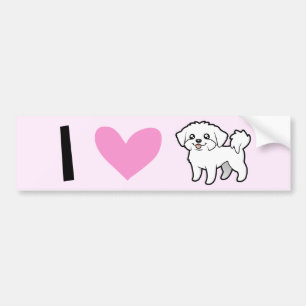 I Love Maltese (puppy cut) Bumper Sticker