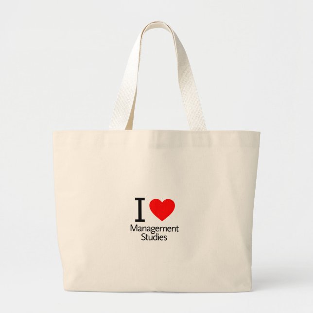 I Love Management Studies Large Tote Bag (Front)
