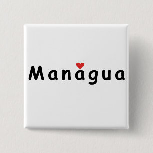I love Managua 15 Cm Square Badge