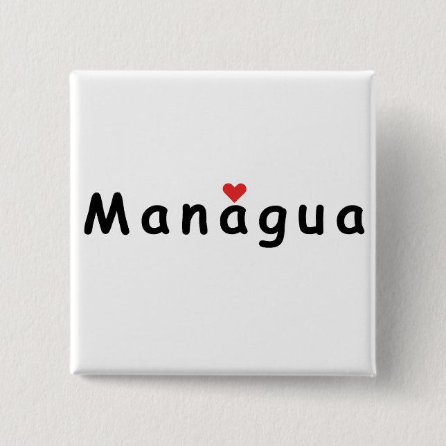 I love Managua 15 Cm Square Badge (Front)