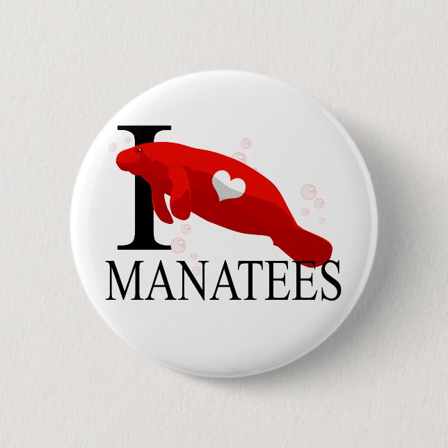 I Love Manatees Buttons (Front)