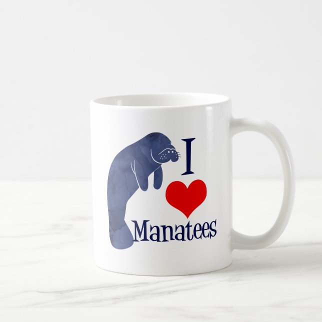 I Love Manatees Coffee Mug (Right)