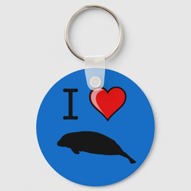 I Love Manatees Keychain (Front)