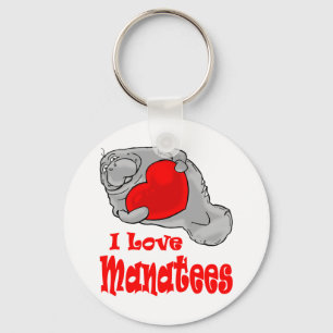 I Love Manatees Keychain