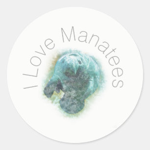 I Love Manatees   Sticker