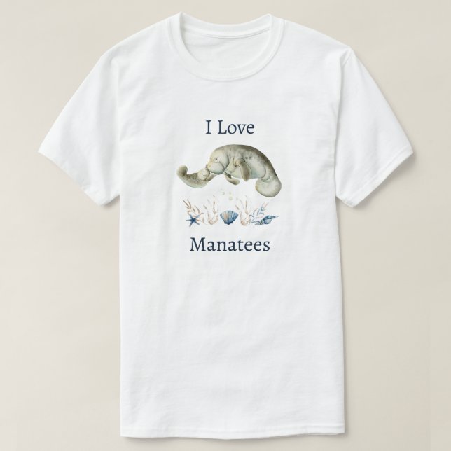 I Love Manatees T-Shirt (Design Front)