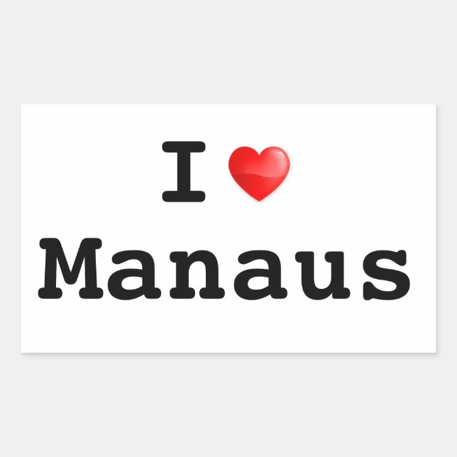 I love Manaus Rectangular Sticker (Front)