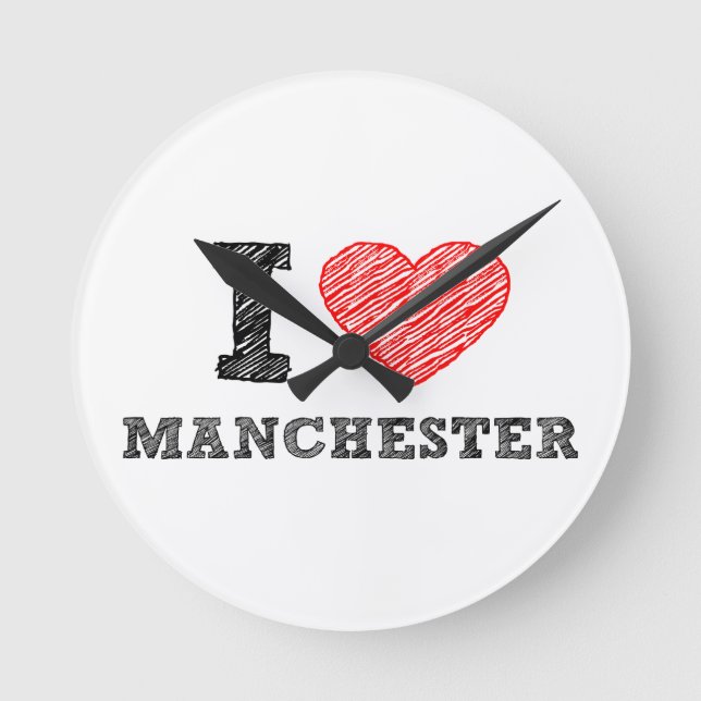 I-love-Manchester Round Clock (Front)
