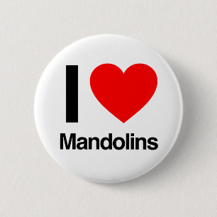 i love mandolins 6 cm round badge