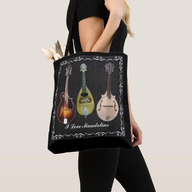 I LOVE MANDOLINS TOTE BAG (Close Up)