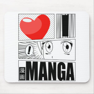 I LOVE MANGA MOUSE PAD