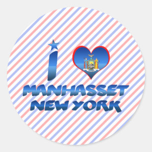 I love Manhasset, New York Classic Round Sticker