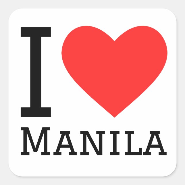 I love Manila  Square Sticker (Front)