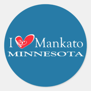 I Love Mankato Minnesota Classic Round Sticker