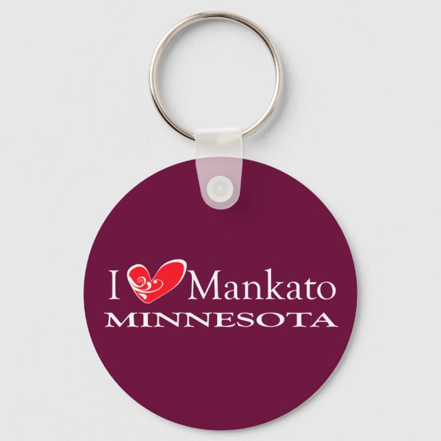 I Love Mankato Minnesota Key Ring (Front)