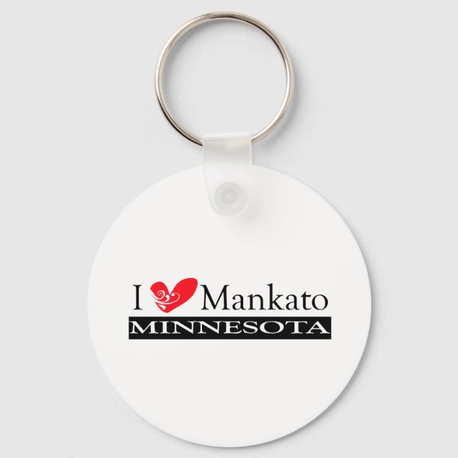 I Love Mankato Minnesota Key Ring (Front)