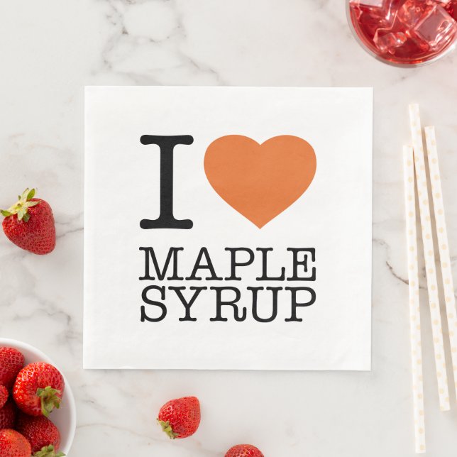I LOVE MAPLE SYRUP NAPKIN (Insitu)