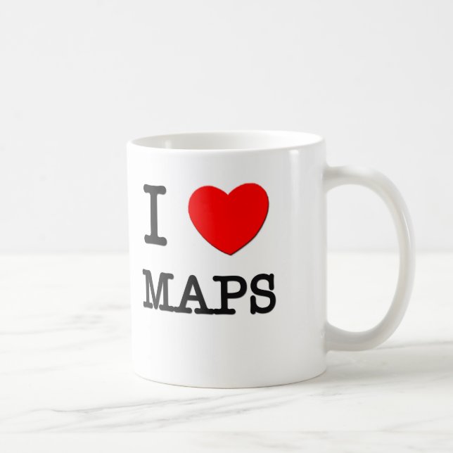 I Love Maps Coffee Mug (Right)