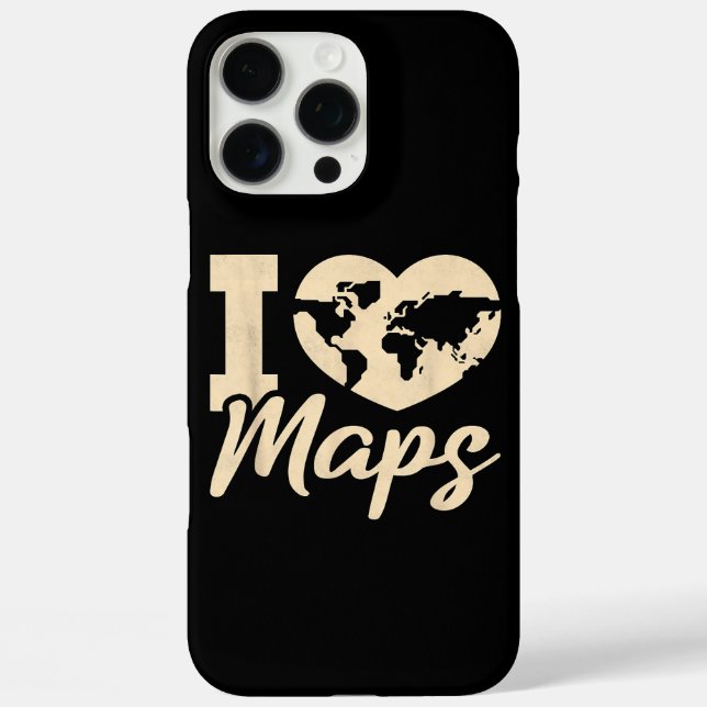 I Love Maps, Geography Case-Mate iPhone Case (Back)