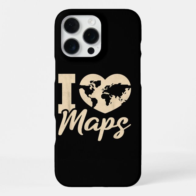I Love Maps, Geography iPhone Case (Back)
