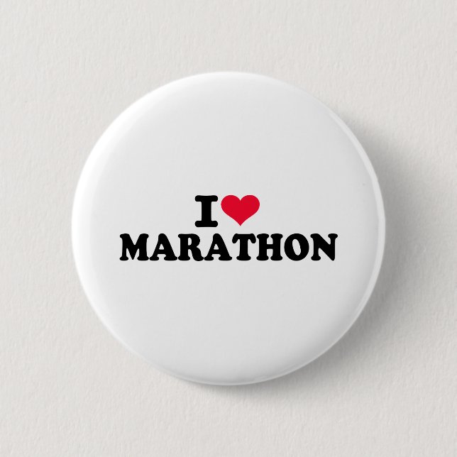 I love Marathon 6 Cm Round Badge (Front)