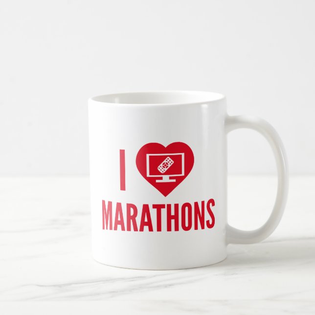 I Love Marathons Coffee Mug (Right)