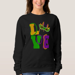 I Love Mardi Gras Beads & Bling Costume For Bead P Sweatshirt