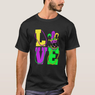 I Love Mardi Gras Funny Newfoundland Dog Mask Cost T-Shirt