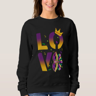 I Love Mardi Gras Mardi Gras Fleur De Lis Men Wome Sweatshirt