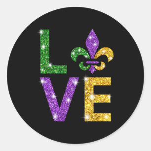 I Love Mardi Gras Mardi Gras Shirt For Girls Classic Round Sticker