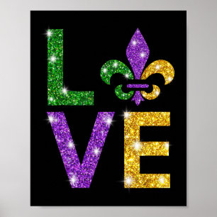 I Love Mardi Gras Mardi Gras Shirt For Girls Poster